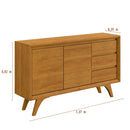 BUFFET PIAZZA 2 PORTAS 3 GAVETAS PÉS DE MADEIRA