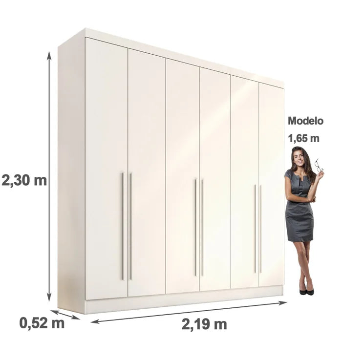 GUARDA ROUPA CASAL UBERABA  6 PORTAS DE ABRIR 4 GAVETAS