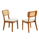 Cadeira Bella Com Encosto em Palha Tingida, Kit Com 2 Unidades em Madeira Maciça