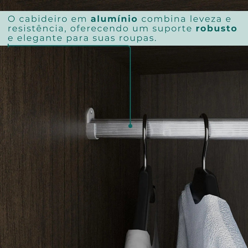 GUARDA ROUPA UBATUBA SOLTEIRO 6 PORTAS 3 GAVETAS