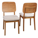 Cadeira Zafira encosto laminado de madeira maciça, kit com 2 unidades