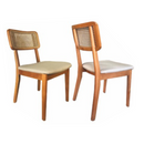 Cadeira Bella Com Encosto em Palha Tingida, Kit Com 2 Unidades em Madeira Maciça