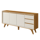 BUFFET PIAZZA 3 PORTAS E 3 GAVETAS COM PÉS DE MADEIRA