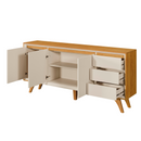 BUFFET PIAZZA 3 PORTAS E 3 GAVETAS COM PÉS DE MADEIRA