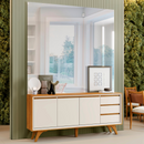 BUFFET PIAZZA 3 PORTAS E 3 GAVETAS COM PÉS DE MADEIRA