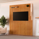 PAINEL PARIS RIPADO COM LED E PRATELEIRA NATURALLE