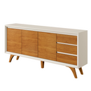 BUFFET PIAZZA 3 PORTAS E 3 GAVETAS COM PÉS DE MADEIRA