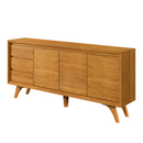 BUFFET PIAZZA 3 PORTAS E 3 GAVETAS COM PÉS DE MADEIRA