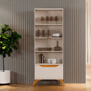 CRISTLEIRA GRECIA 1 GAVETA  OFF WHITE / NATURALLE