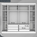 GUARDA ROUPA CASAL OLÍMPIA 6 PORTAS 6 GAVETAS DIVISAO ELE e ELA