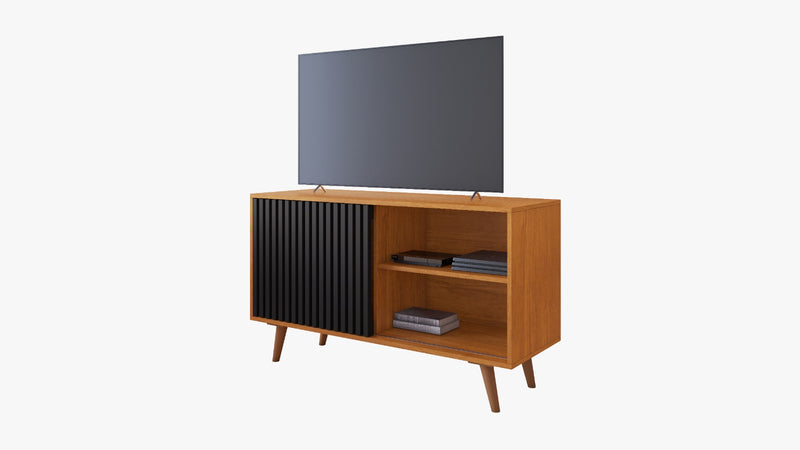 RACK CARINHO PARA TV 43'' COM PÉS E PORTA DE CORRER