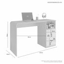 MESA DE ESTUDO ALICE 2 GAVETAS COM PUXADORES DE COURO