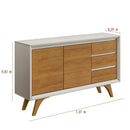 BUFFET PIAZZA 2 PORTAS 3 GAVETAS PÉS DE MADEIRA