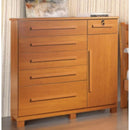 CÔMODA 046 COM 5 GAVETAS 1 PORTA  1 GAVETA COM CHEVE E PÉS DE MADEIRA
