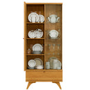 CRISTALEIRA VERSA COM LED 1 PORTA RIPADA 1 PORTA DE VIDRO