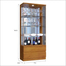 CRISTALEIRA LISBOA PORTAS DE VIDRO  2 GAVETAS