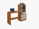 MESA DE ESTUDO COM ESTANTE ALANA 2 GAVETAS 4 NICHOS