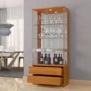 CRISTALEIRA LISBOA PORTAS DE VIDRO  2 GAVETAS