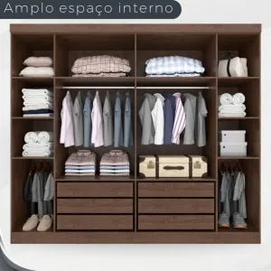 GUARDA ROUPA CASAL OLÍMPIA 6 PORTAS 6 GAVETAS DIVISAO ELE e ELA