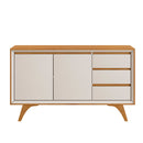 BUFFET PIAZZA 2 PORTAS 3 GAVETAS PÉS DE MADEIRA