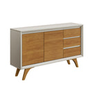 BUFFET PIAZZA 2 PORTAS 3 GAVETAS PÉS DE MADEIRA