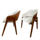 Cadeira Apollo encosto arredondado confortável e moderno, kit com 2 unidades madeira maciça