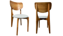 Cadeira Luma encosto laminado de madeira maciça, kit com 2 unidades