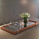 Bandeja Espelhada Decorativa Madeira Com Alça KasaMais