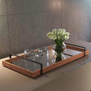 Bandeja Espelhada Decorativa Madeira Com Alça KasaMais