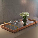 Bandeja Espelhada Decorativa Madeira Com Alça KasaMais