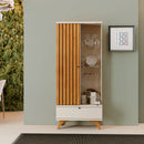 CRISTALEIRA VERSA COM LED 1 PORTA RIPADA 1 PORTA DE VIDRO