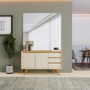 BUFFET PIAZZA 2 PORTAS 3 GAVETAS PÉS DE MADEIRA