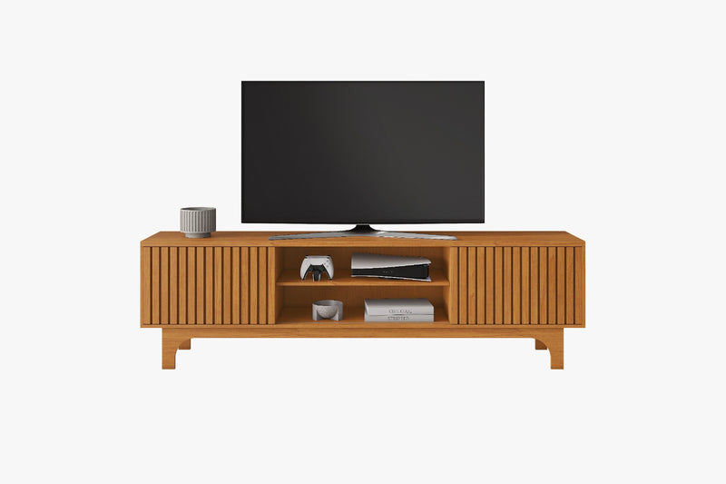 RACK TRUNFO PARA TV 70'' 2 PORTAS DE CORRER RIPADAS