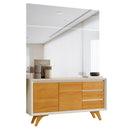 BUFFET PIAZZA 2 PORTAS 3 GAVETAS PÉS DE MADEIRA