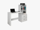MESA DE ESTUDO COM ESTANTE ALANA 2 GAVETAS 4 NICHOS