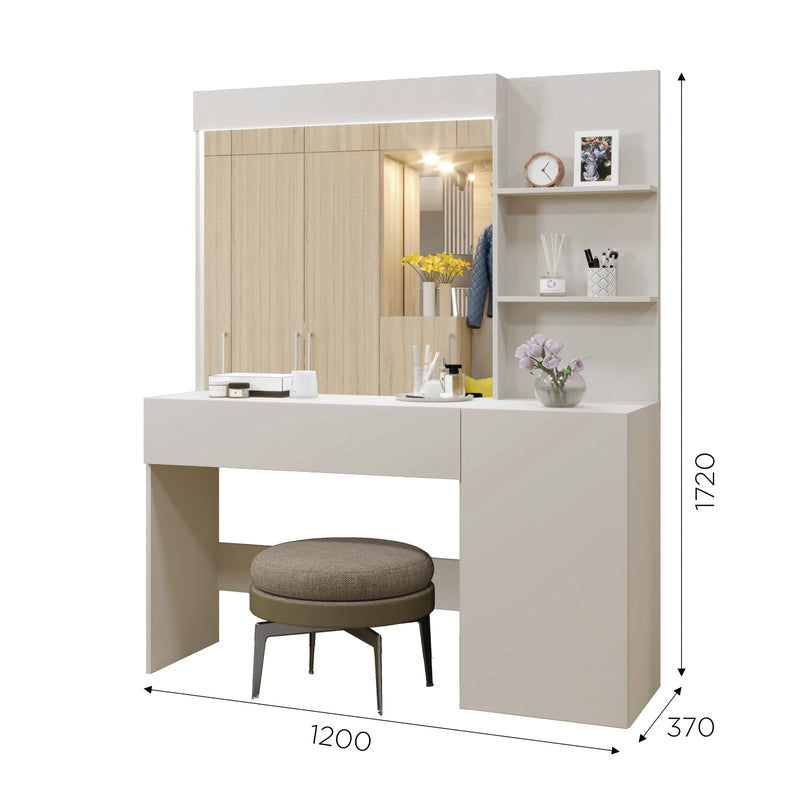 CAMARIM LONDRES COM ESPELHO E PRATELEIRAS 1,20M