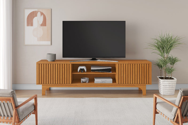 RACK TRUNFO PARA TV 70'' 2 PORTAS DE CORRER RIPADAS