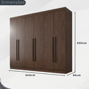 GUARDA ROUPA CASAL OLÍMPIA 6 PORTAS 6 GAVETAS DIVISAO ELE e ELA