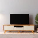 RACK AÚSTRIA PARA TV 70'' 2,20M NATURALLE / OFF WHITE