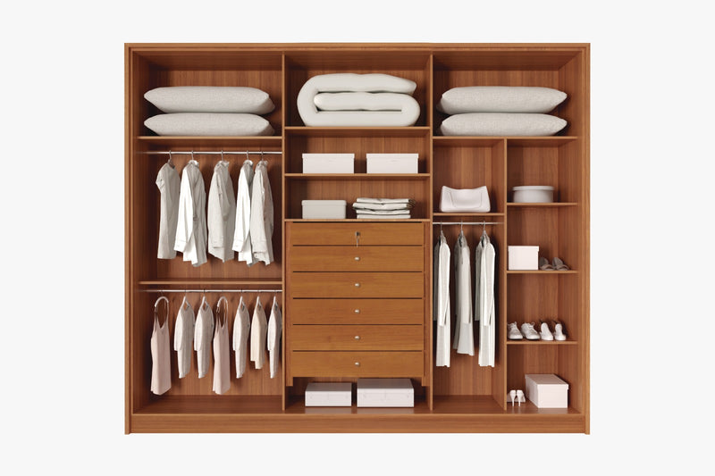 GUARDA-ROUPA  ANÁPOLIS RIPADO 6 PORTAS COM GAVETA COFRE