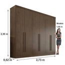 GUARDA ROUPA CASAL BELÉM 6 PORTAS 4 GAVETAS CHAPA 15mm