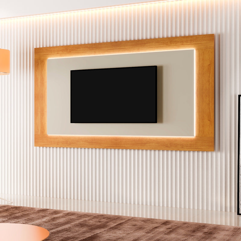 PAINEL GRECIA C/ LED PARA TV 75'' NATURALLE / OFF WHITE